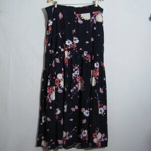 Torrid Skirt Button Front Navy Floral Size 20 New Bohemian Maxi